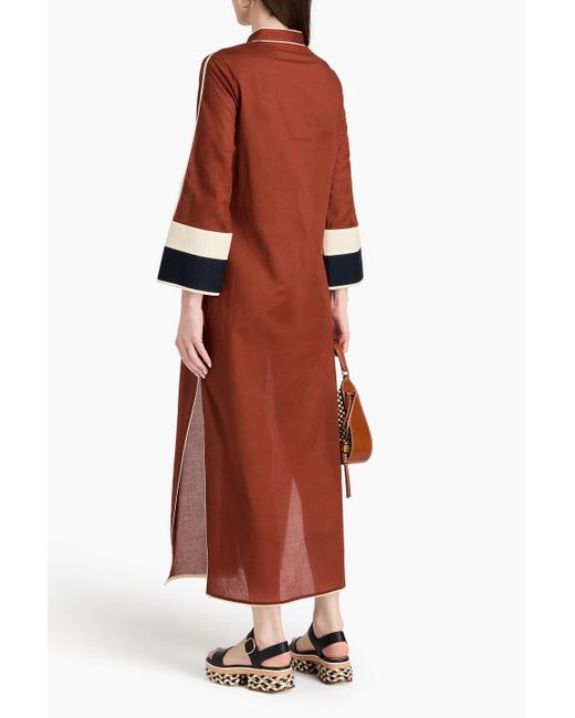 Tory Burch Red Cotton-voile Kaftan