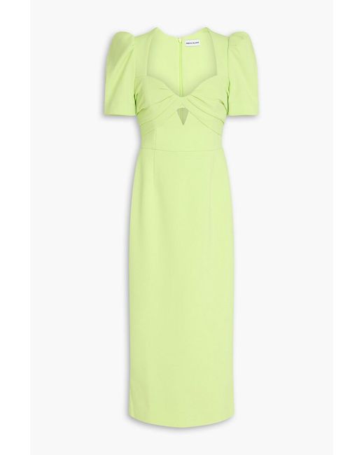 Rebecca Vallance Green Cutout Crepe Midi Dress