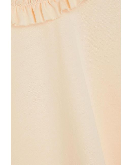 Simone Rocha White Oberteil aus baumwoll-jersey mit cut-outs und rüschen