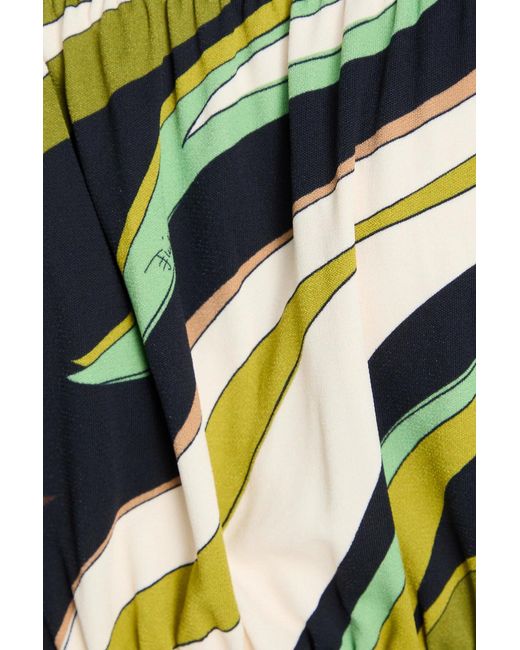 Emilio Pucci Black Cropped Off-the-shoulder Printed Jersey Top