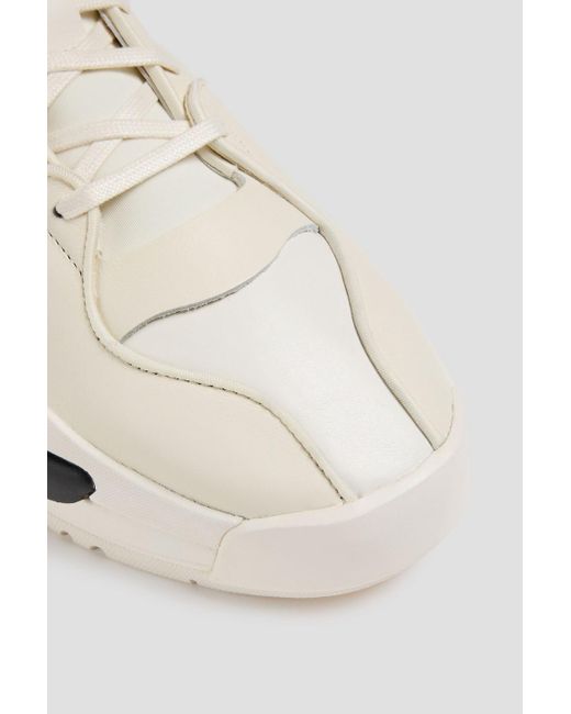 Y-3 White Rivalry Leather, Suede And Scuba Sneakers for men