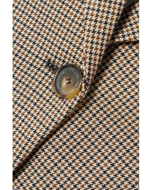 Stella McCartney Brown Oversized Houndstooth Wool Blazer