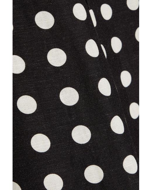 Nicholas Black Lulu Polka-dot Linen-blend Halterneck Midi Dress
