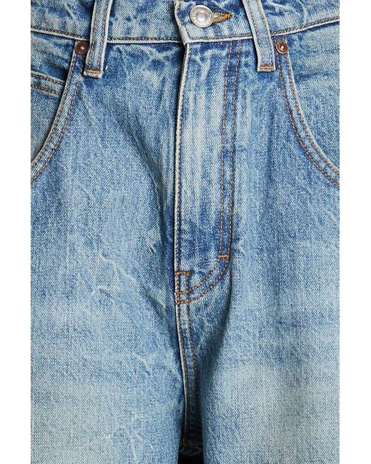 Victoria Beckham Blue Acid-wash High-rise Wide-leg Jeans