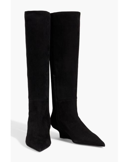 Totême  Black Sharp 40 Suede Knee Boots