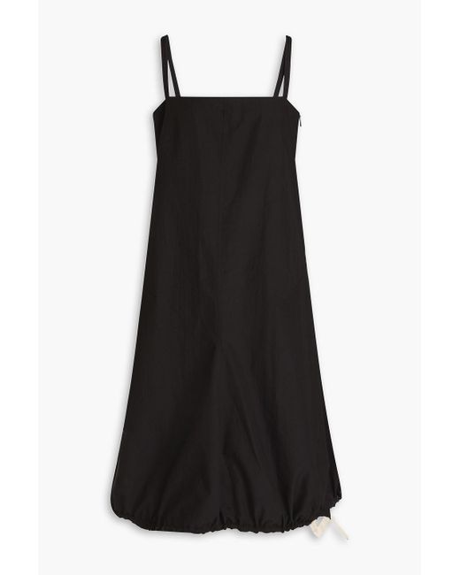 Proenza Schouler Black Kleid aus popeline aus einer baumwollmischung in knitteroptik