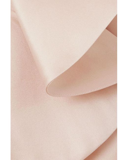 D'Estree Natural Franz Asymmetric Faille Midi Dress