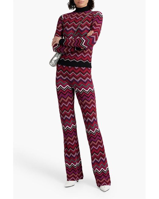Missoni Red Crochet-knit Fla Pants