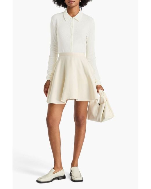 Claudie Pierlot White Pointelle-knit Cotton Shirt