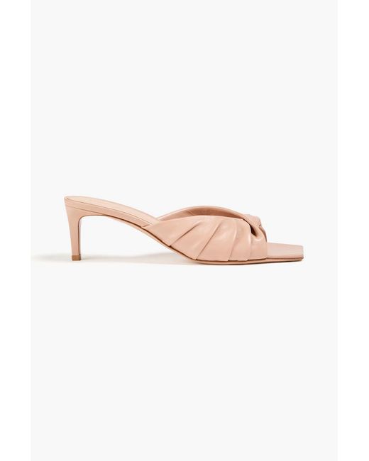Gianvito Rossi Pink Selene 55 Twisted Leather Mules