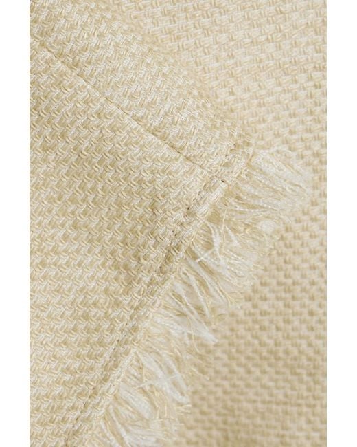 By Malene Birger Natural Debbia Frayed Linen-Blend Canvas Top