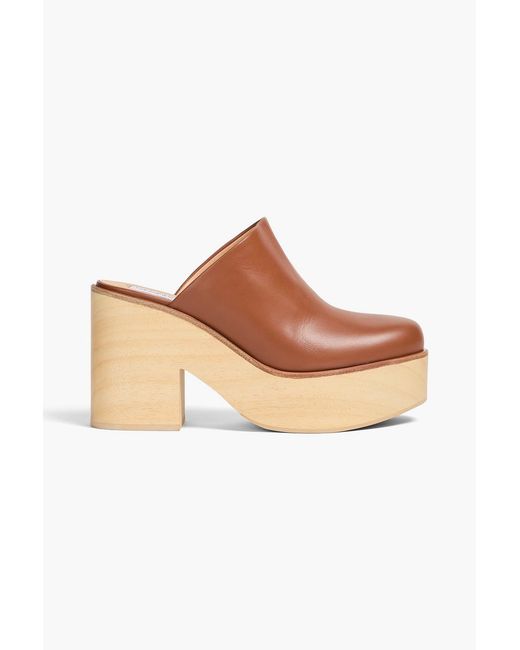 Gabriela Hearst Brown Blake Leather Platform Mules