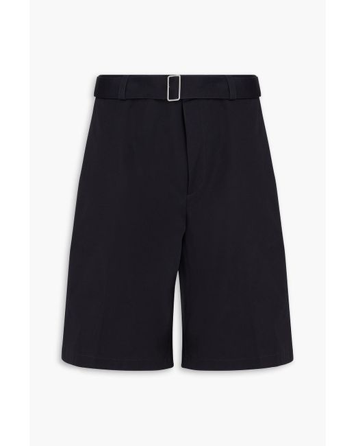 Jil Sander Blue Belted Cotton-twill Shorts for men