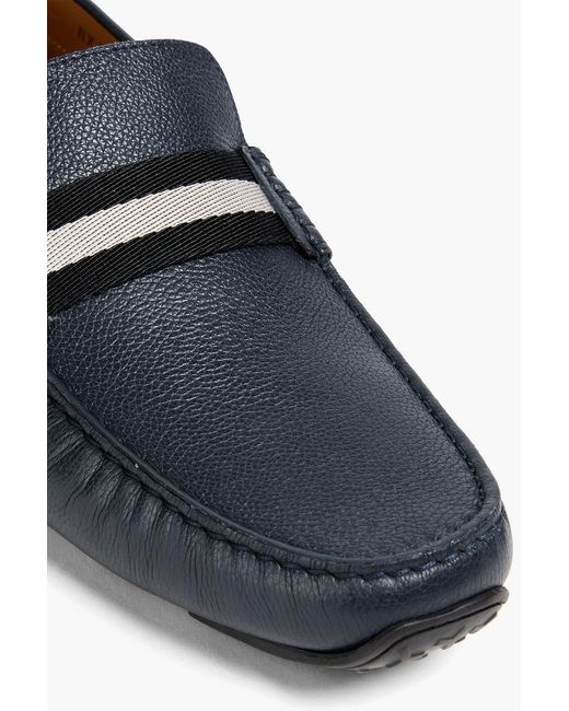 Bally Blue Pearce Pebbled-Leather Driving Shoes for men