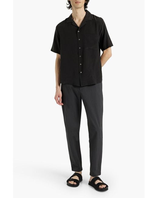 Onia Black Silk Shirt for men