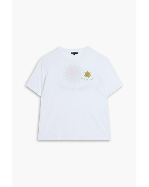 Frescobol Carioca White Printed Cotton And Linen-Blend Jersey T-Shirt for men