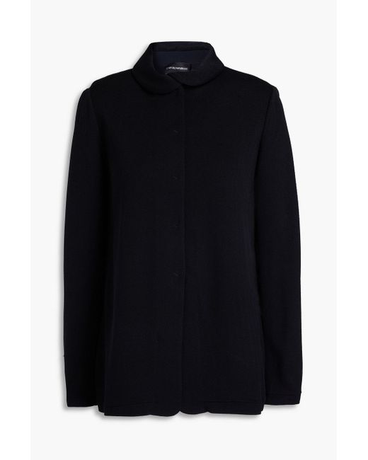 Emporio Armani Black Jacke aus strick mit fischgratmuster