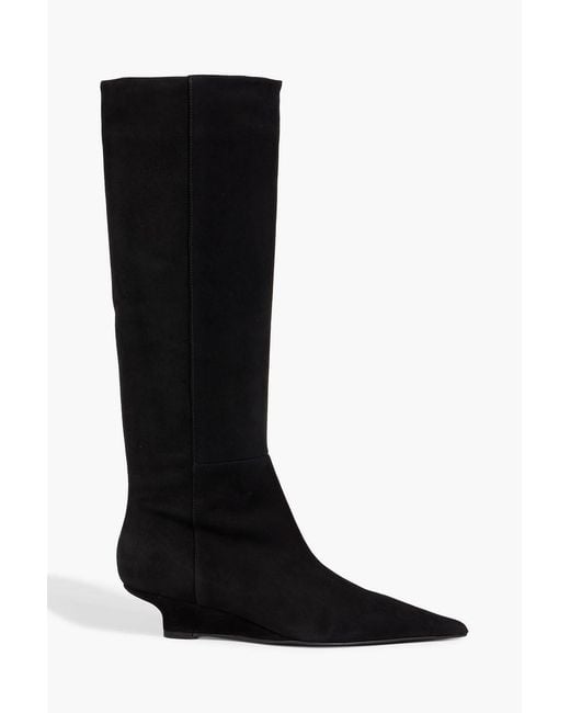 Totême  Black Sharp 40 Suede Knee Boots