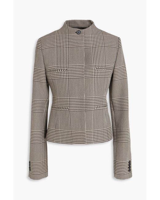 Courreges Gray Prince Of Wales Checked Tweed Jacket