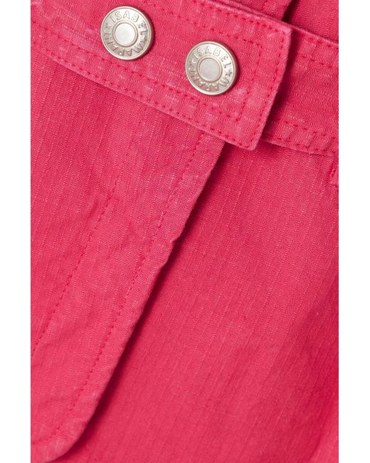 Isabel Marant Pink Epaline Ruffled Linen-blend Ripstop Jacket