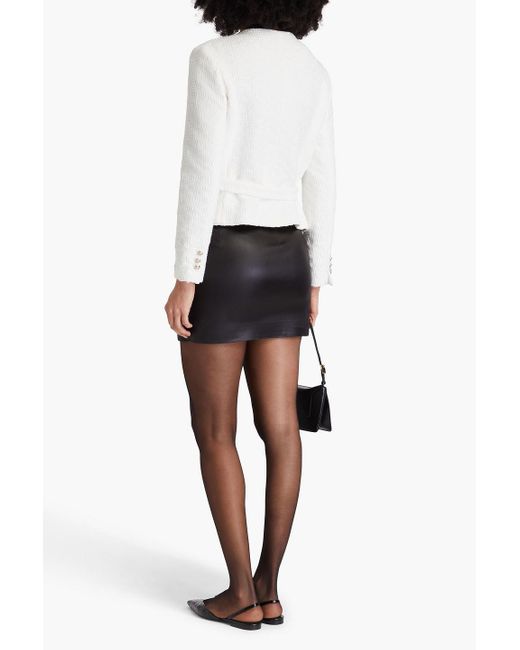 Maje Natural Belted Cotton-blend Tweed Jacket