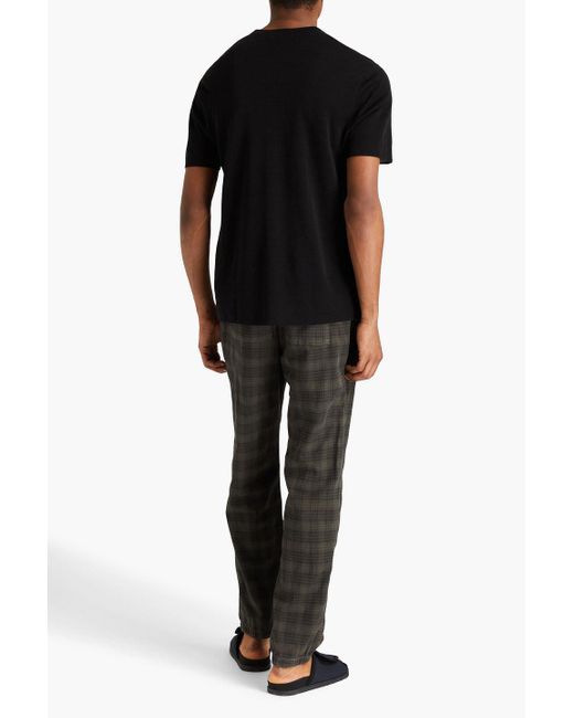 James Perse Black Linen-blend T-shirt for men