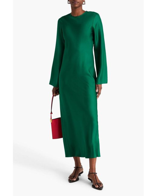 Rohe Green Silk-Twill Maxi Dress