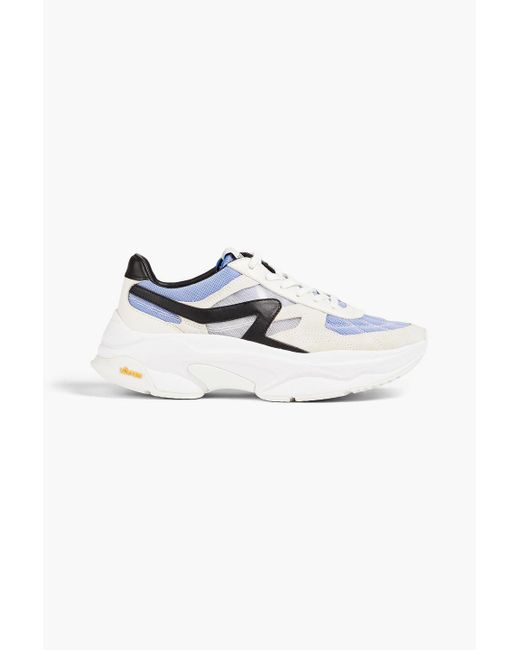 Rag & Bone Blue Rb Legacy Runner Mesh, Suede And Leather Sneakers