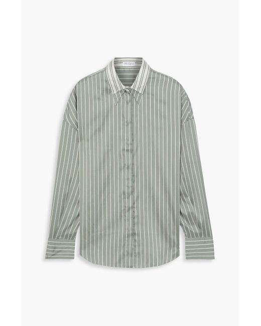 Brunello Cucinelli Multicolor Layered Striped Silk-satin Shirt