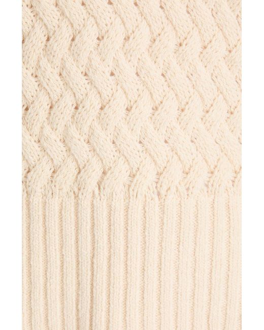 Zimmermann Natural Cable-Knit Wool And Cotton-Blend Turtleneck Sweater