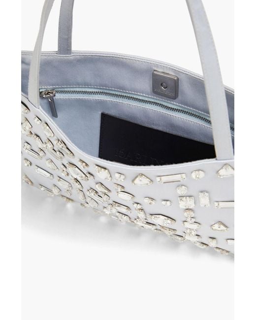 16Arlington White Suki Crystal-embellished Satin Shoulder Bag