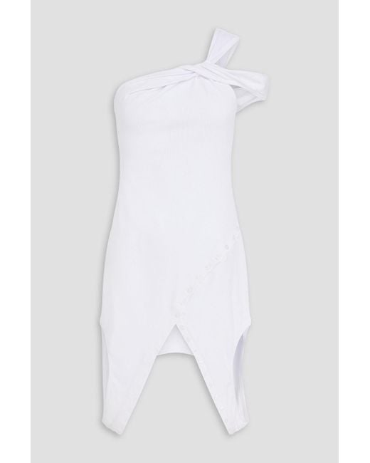 Jonathan Simkhai White Alessia One-shoulder Ribbed Jersey Top