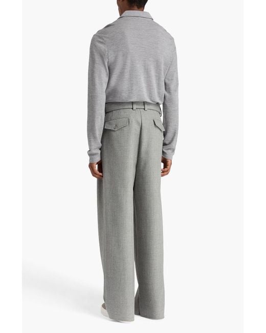 Officine Generale Gray Brent Wool-Blend Jersey Cardigan for men