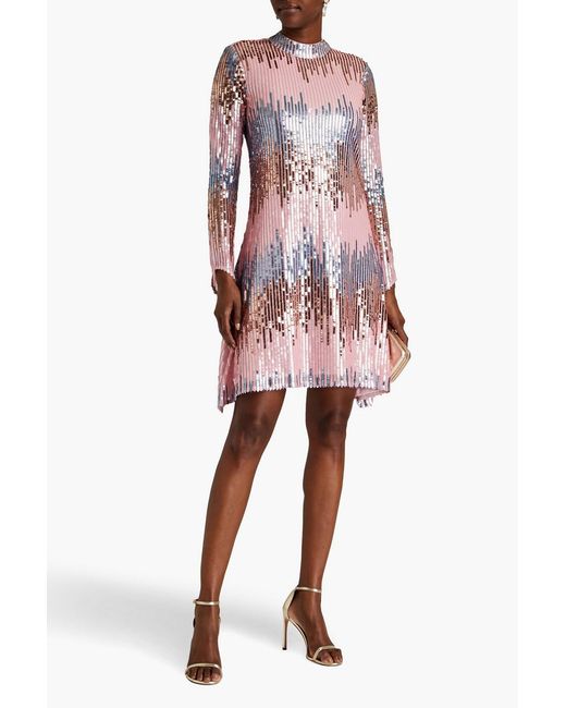 Raishma Pink Sequined Tulle Dress