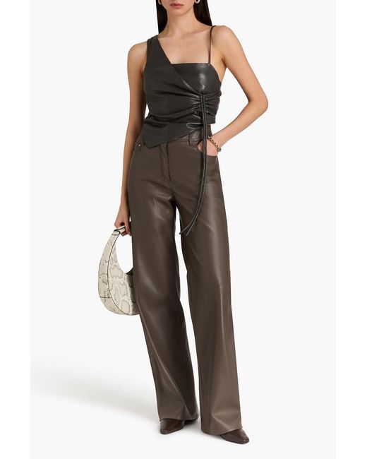 Nanushka Black Chudel Asymmetric Draped Okobor Top