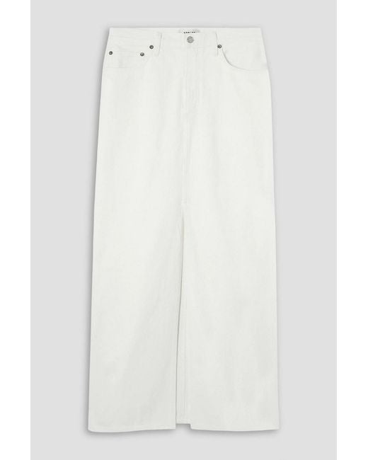 Agolde White Leif Denim Maxi Skirt