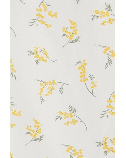 Claudie Pierlot Natural Floral-print Slub Woven Mini Dress