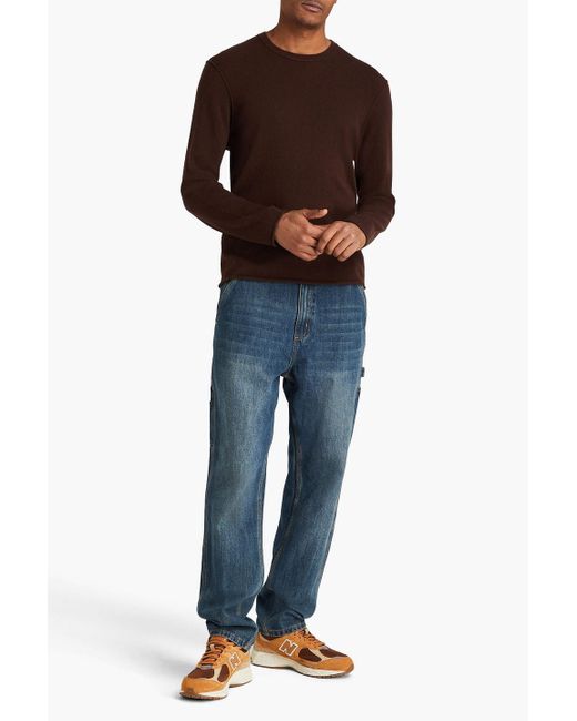 James Perse Brown Intarsia Cashmere Sweater for men