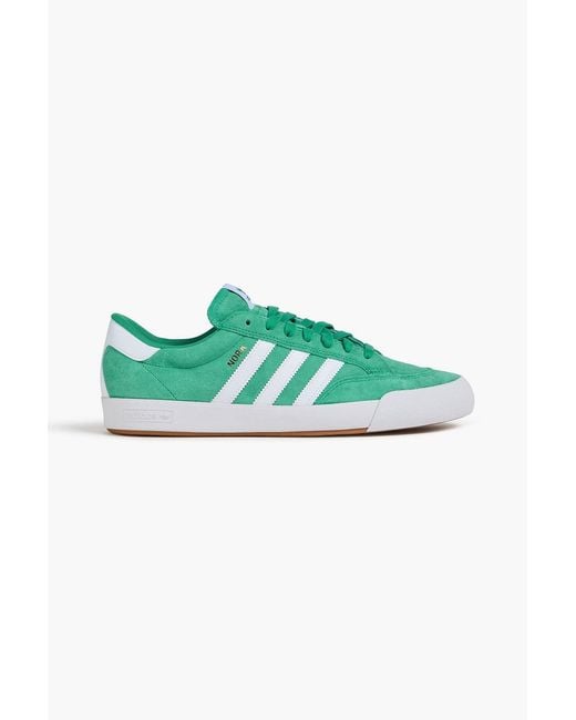 Adidas Originals Green Nora Perforated Suede Sneakers for men