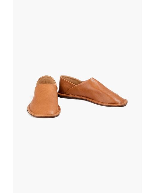 Sandro White Leather Collapsible-heel Slippers for men