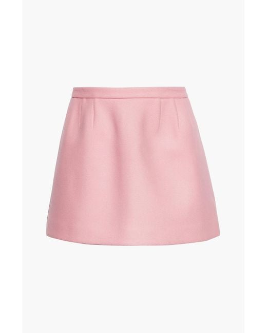 RED Valentino Pink Wool-Blend Felt Mini Skirt