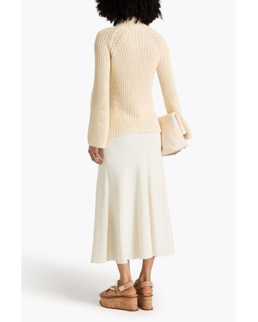 Zimmermann Natural Ribbed-knit Cotton Turtleneck Sweater
