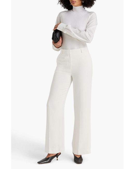 Totême White Crepe Wide-leg Pants