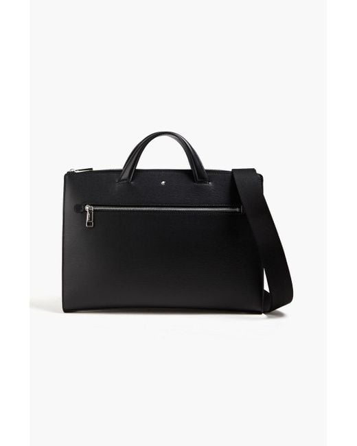 Montblanc Black Leather Laptop Bag for men