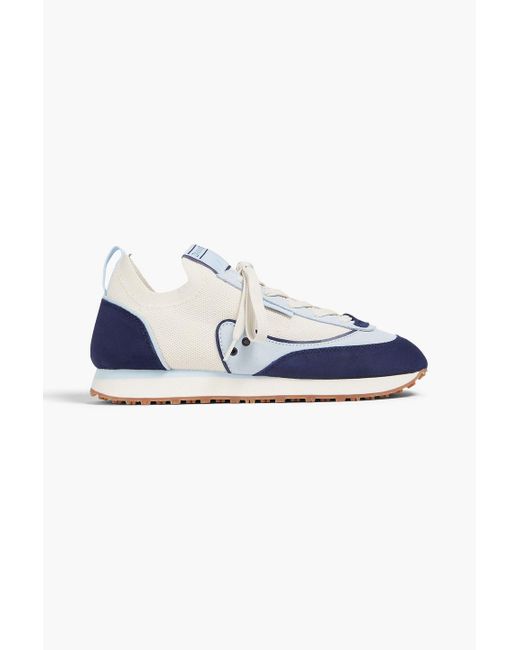 Zimmermann Blue Suede And Stretch-knit Sneakers
