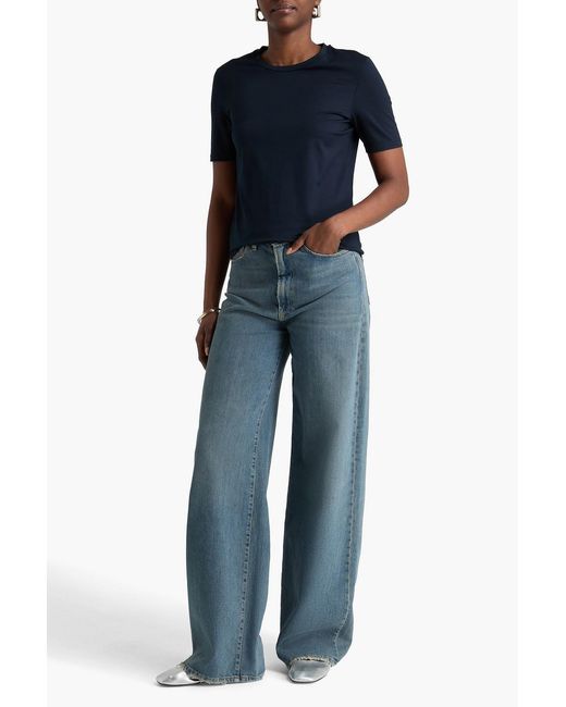 Jil Sander Blue Stretch-Cotton Jersey T-Shirt