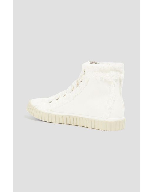 Zimmermann White Frayed Canvas High-top Sneakers