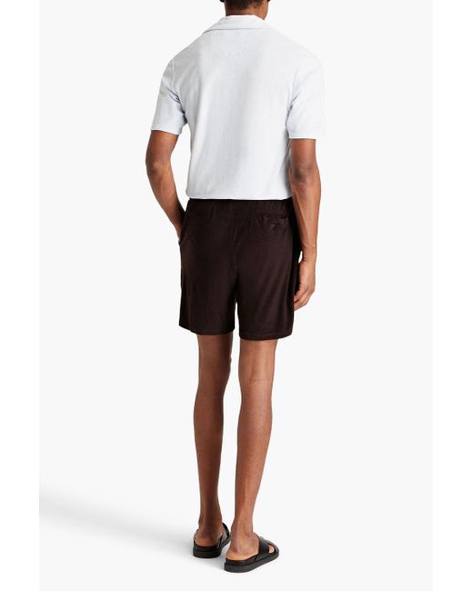 Frescobol Carioca Augusto shorts aus frottee aus einer baumwoll-, lyocell-leinenmischung in Brown für Herren