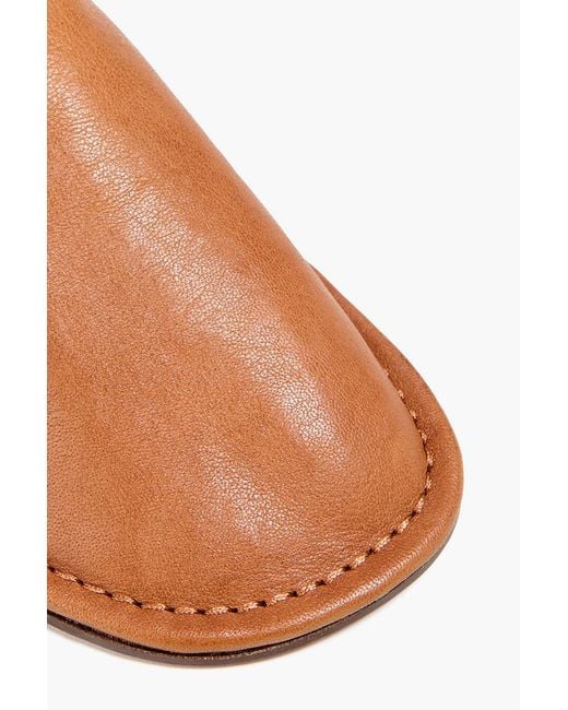 Sandro White Leather Collapsible-heel Slippers for men