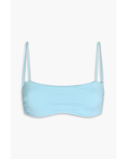Melissa Odabash Blue Vegas Ruched Underwired Bikini Top